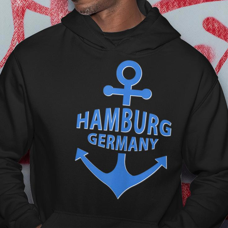 Hamburg Germany Port City Blue Anchor Design Hoodie Unique Gifts