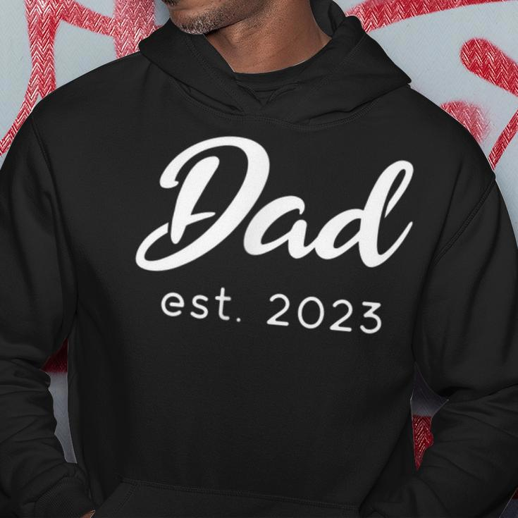 Happy Father’S Day New Dad Est 2023 Baby Announcement Hoodie Funny Gifts