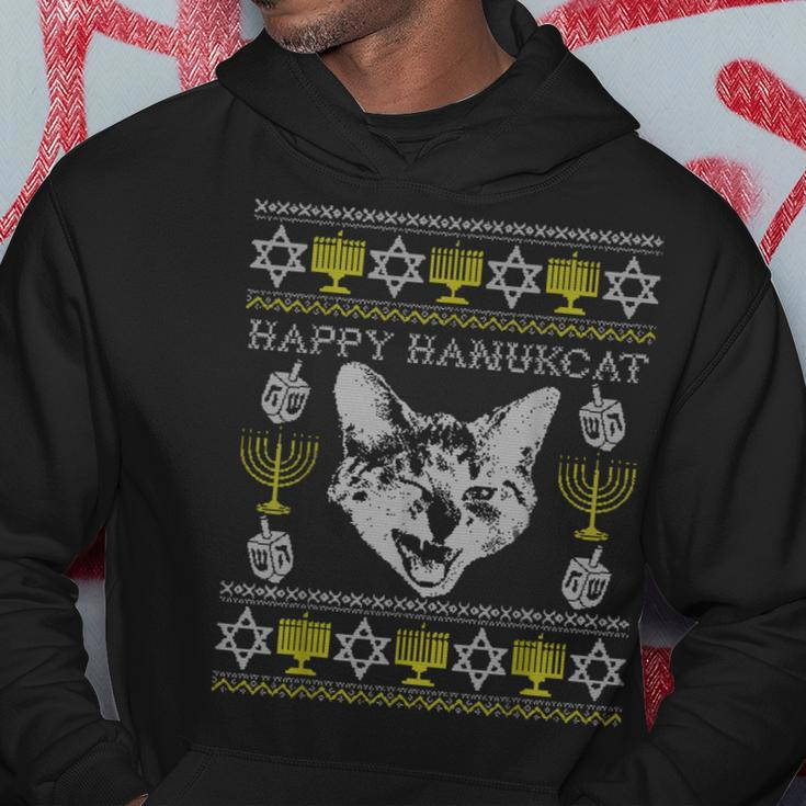 Happy Hanukcat Hannukah Jewish Cat Ugly Christmas Sweater Hoodie Unique Gifts