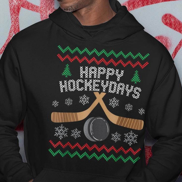 Happy Hockeyday Ice Hockey Boys Christmas Ugly Sweater Hoodie Unique Gifts