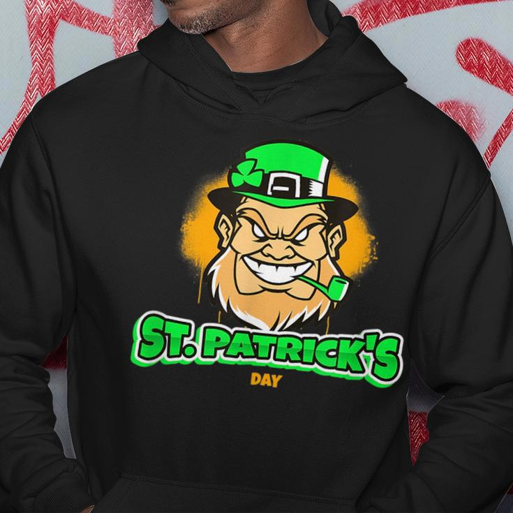 Happy St Patricks Day Scary Angry Leprechaun Design Hoodie Unique Gifts