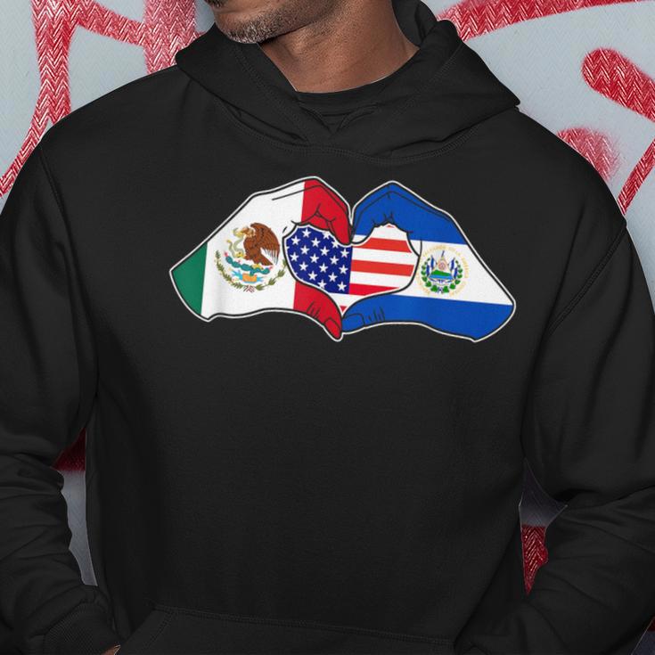 Heart Hands Mexico El Salvador And The Usa Hoodie Unique Gifts