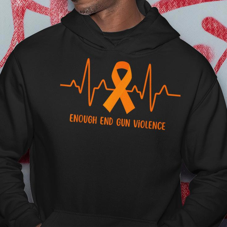 Heartbeat Enough End Gun Violence Awareness Orange Ribbon Hoodie Unique Gifts