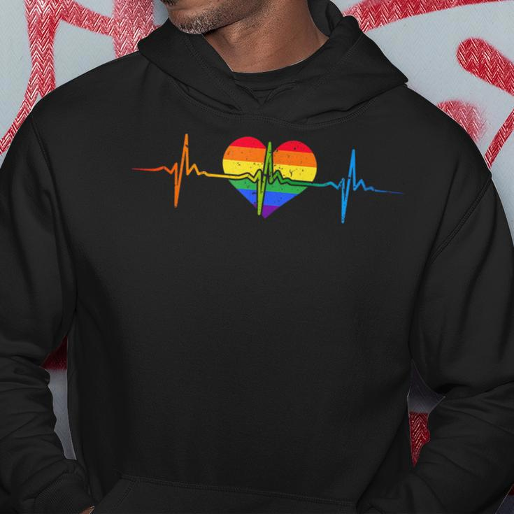 Heartbeat Gay Lgbtq Heartbeat Lovely Pride Lesbian Gays Love Hoodie Unique Gifts