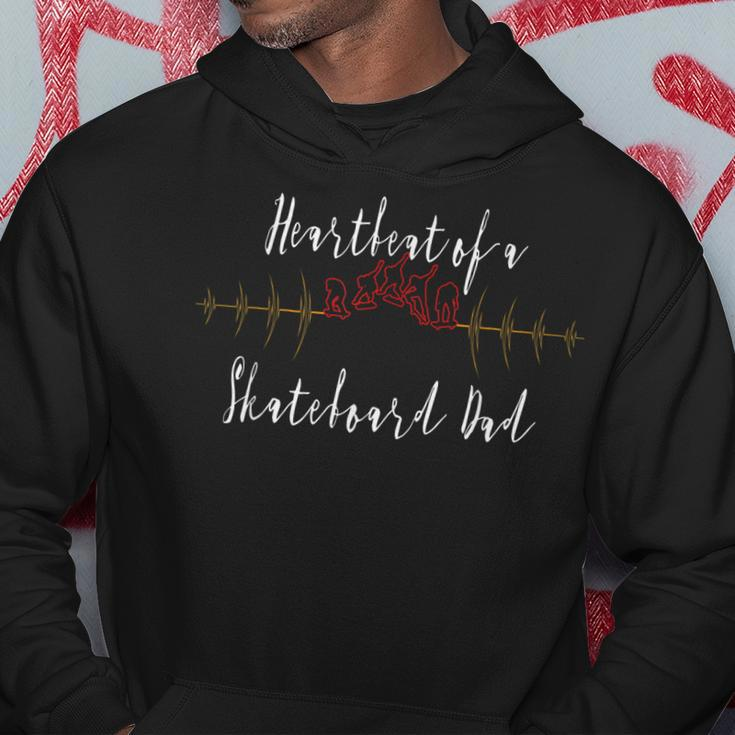 Heartbeat Of A Skateboard Dad Funny Lovers Gifts Father Papa Hoodie Unique Gifts