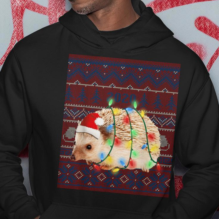 Hedgehog Christmas Lights Ugly Sweater Goat Lover Hoodie Unique Gifts