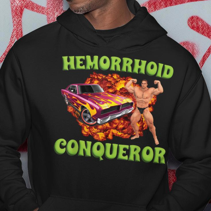 Hemorrhoid Conqueror Meme Weird Offensive Cringe Joke Hoodie Unique Gifts
