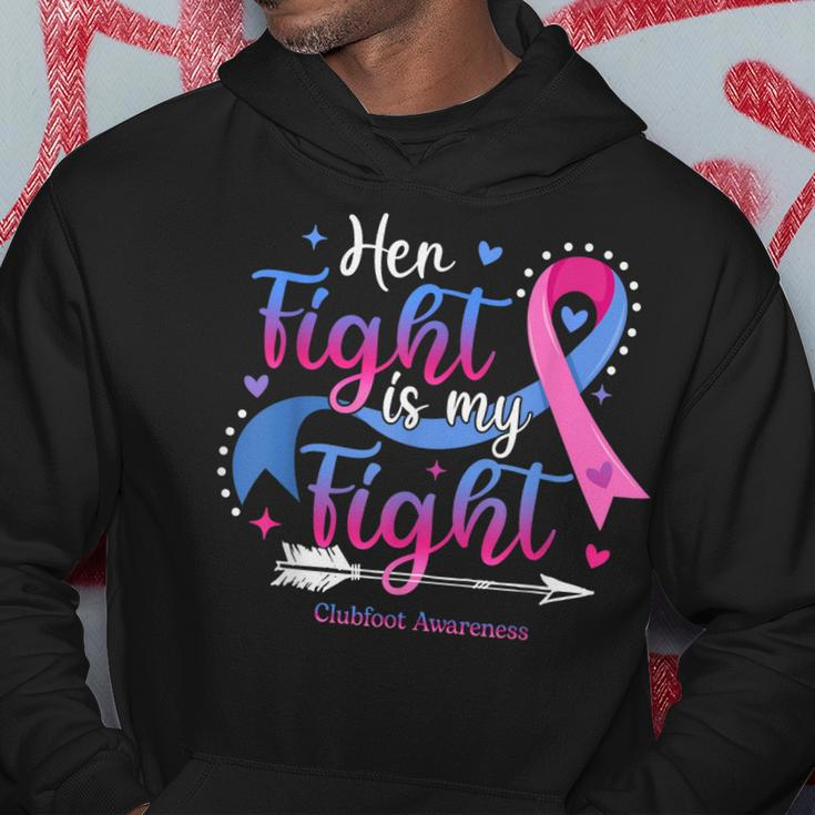 Her Fight Is My Fight Pink Blue Ribbon Clubfoot Awareness Hoodie Unique Gifts