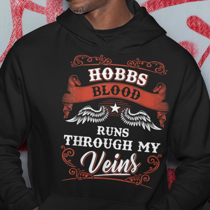 Hobbs Blood Runs Through My Veins Family Christmas Hoodie Funny Gifts