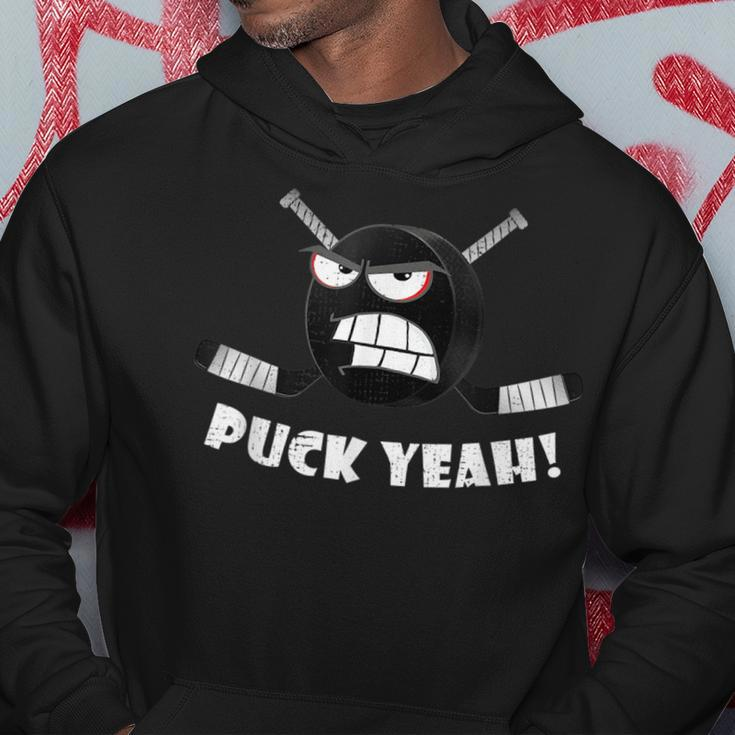 Hockey Puck Yeah Ice Hockey Street Funny Hockey Funny Gifts Hoodie Unique Gifts