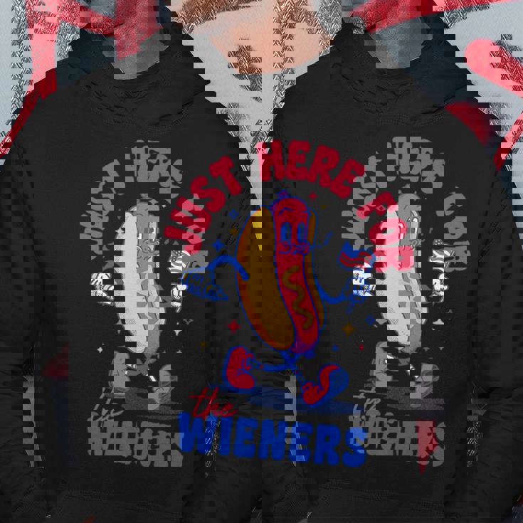 Hot Dog Im Just Here For The Wieners Funny Fourth Of July Hoodie Unique Gifts