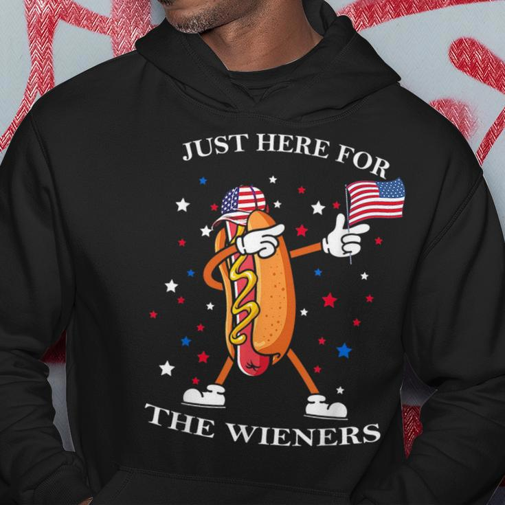 Hot Dog Im Just Here For The Wieners Funny Fourth Of July Hoodie Unique Gifts