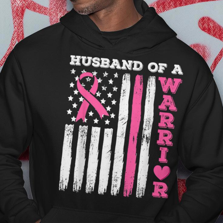 Husband Of A Warrior Breast Cancer Awareness Hoodie Funny Gifts