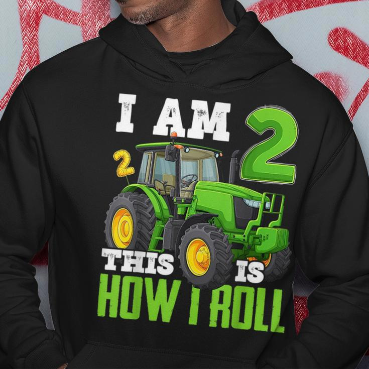 I Am 2 This Is How I Roll Two Years Old Tractor 2Nd Birthday Hoodie Unique Gifts