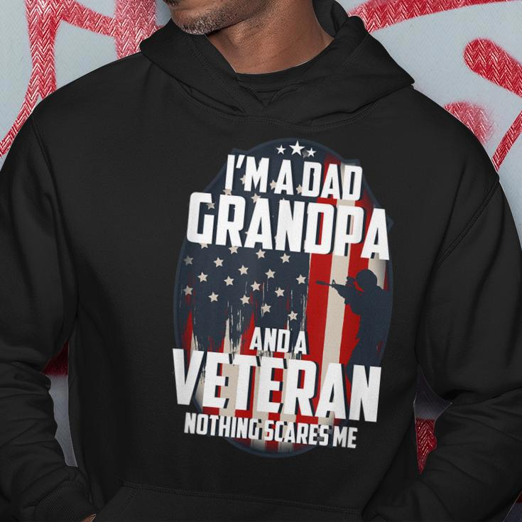 I Am A Dad Grandpa And A Veteran Nothing Scares Me Usa Gift Hoodie Unique Gifts