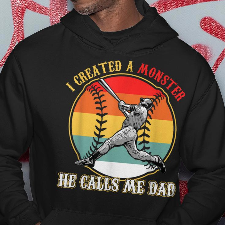 I Created A Monster He Call Me Dad Baseball Fathers Day Hoodie Funny Gifts