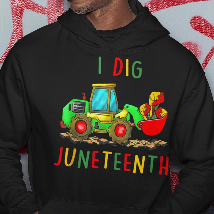 I Dig Junenth Fists Tractor Melanin Black Toddler Boys Hoodie Unique Gifts