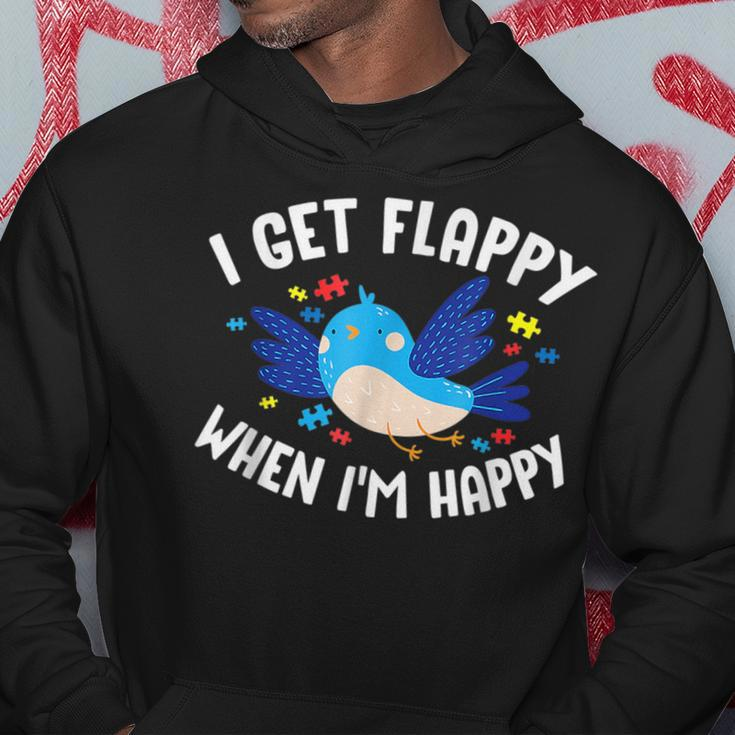 I Get Flappy When Im Happy Autism Awareness Day Autism Funny Gifts Hoodie Unique Gifts