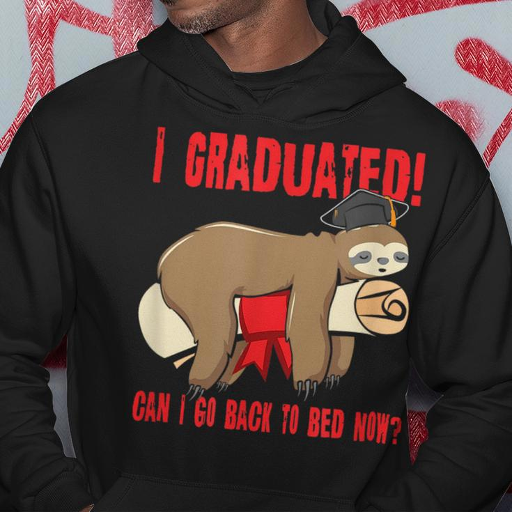 I Graduated Can I Go Back To Bed Now Funny Red Hoodie Unique Gifts