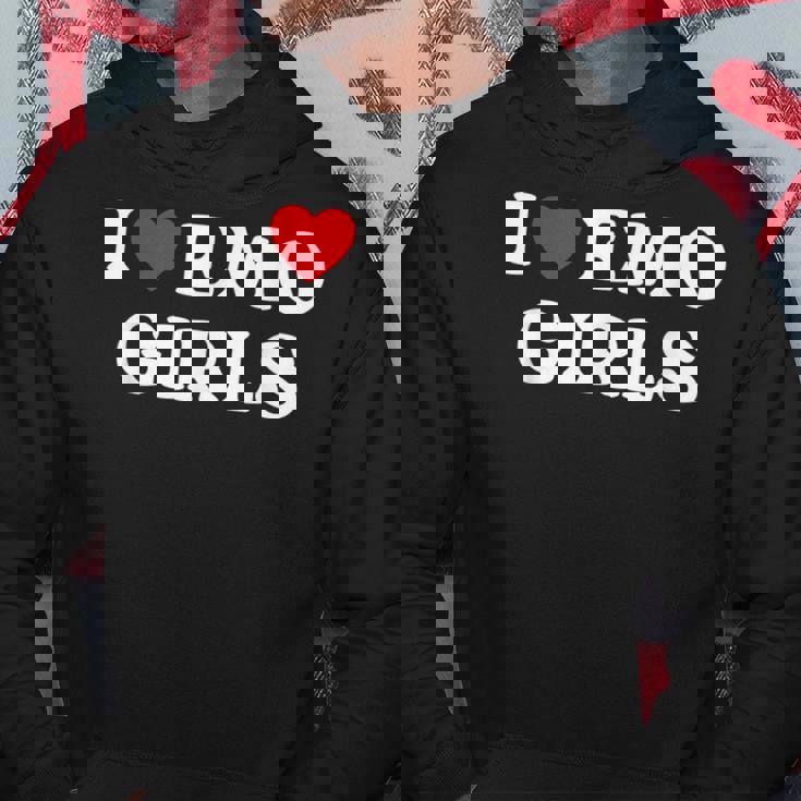 I Heart Emo Girls Funny Quote Red Heart Emo Girl Style Hoodie Personalized Gifts