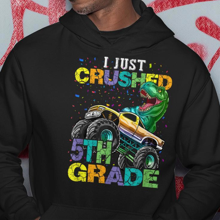 I Just Crushed 5Th Grade Dinosaur Trex Monster Truck Hoodie Unique Gifts