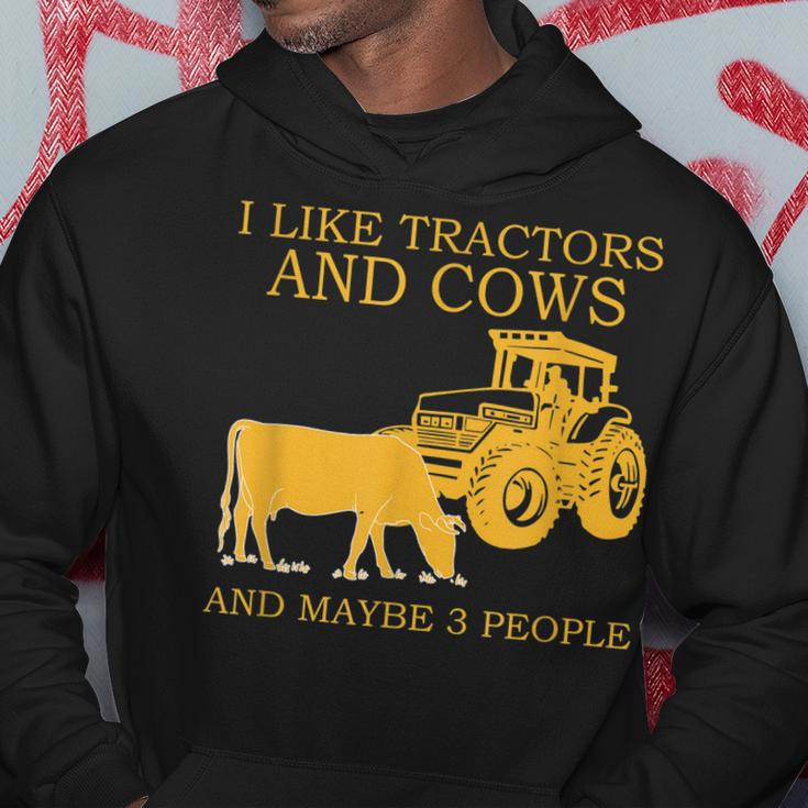 I Like Tractors And Cows And Maybe 3 People Farmer Design Hoodie Unique Gifts