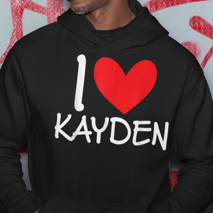 I Love Kayden Name Personalized Men Guy Bff Friend Heart Hoodie Unique Gifts