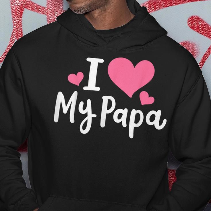 I Love My Papa Awesome Heart Dad Fathers Day Cool Kids Hoodie Funny Gifts