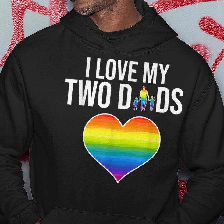 I Love My Two Dads Father Day Lgbtq Pride Hoodie Unique Gifts