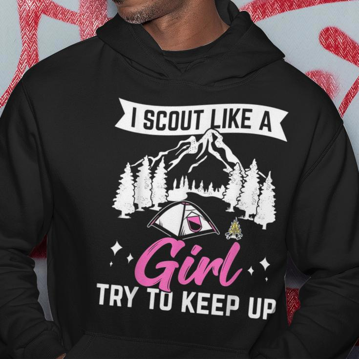 I Scout Like A Girl Try To Keep Up Scouting Scout Funny Gift Hoodie Unique Gifts