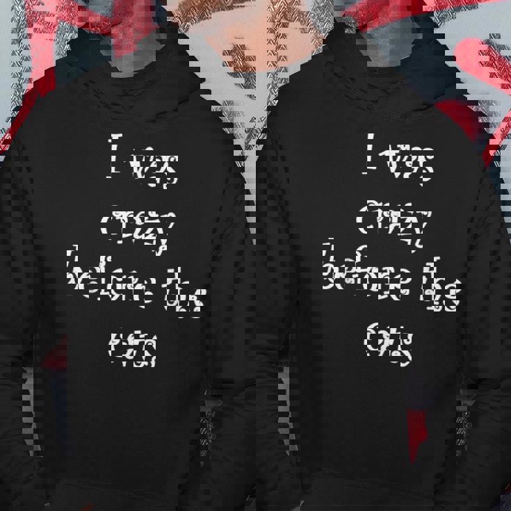 I Was Crazy Before Cats Funny Cat Meme Crazy About Cats Meme Funny Gifts Hoodie Unique Gifts