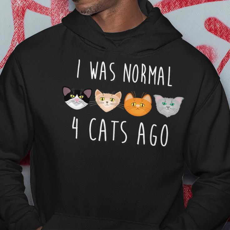 I Was Normal 4 Cats Ago Funny Cat Hoodie Unique Gifts