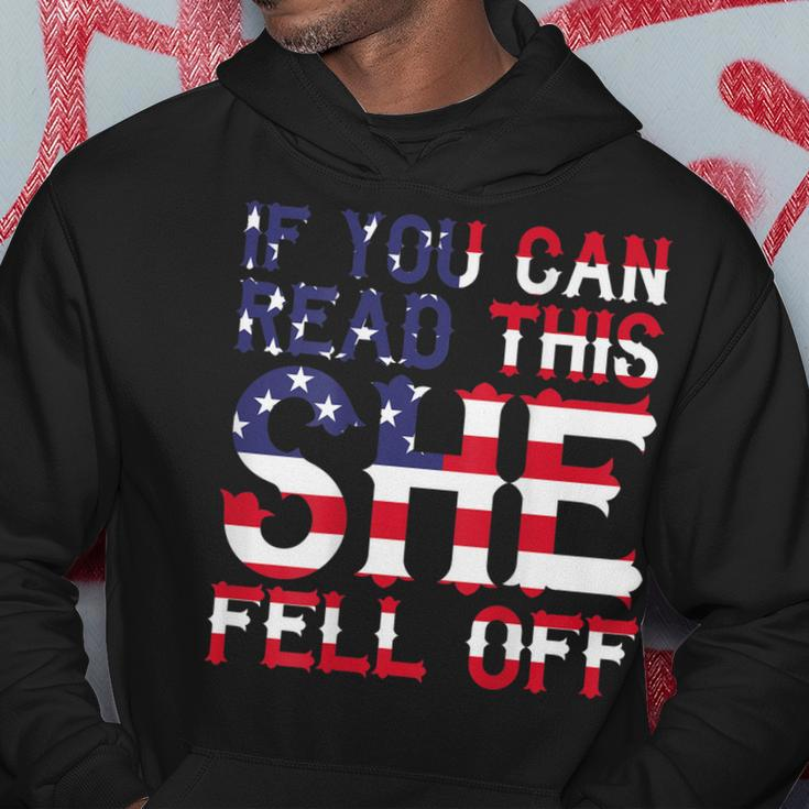 If You Can Read This She Fell Off Funny Motorcycle Gift For Mens Hoodie Unique Gifts