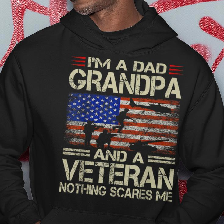 I'm A Dad Grandpa And Veteran Retro Papa Grandpa Hoodie Unique Gifts