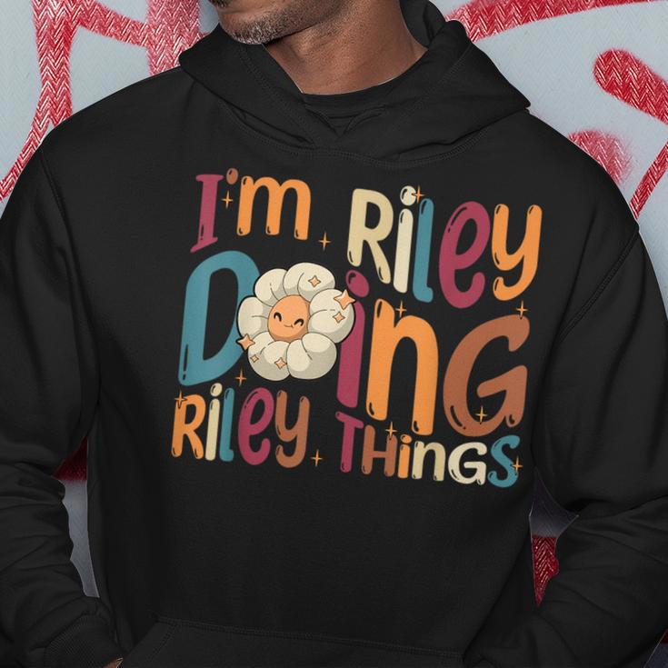 Im Riley Doing Riley Things Funny Groovy Retro Riley Hoodie Unique Gifts