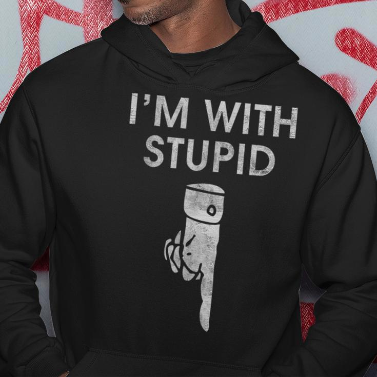 Im With Stupid Down Arrow Offensive Funny Hoodie Unique Gifts
