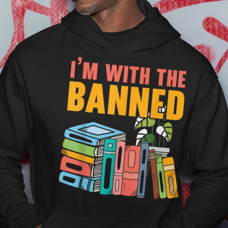 Im With The Banned Bookworm Book Lover Bibliophile Hoodie Unique Gifts