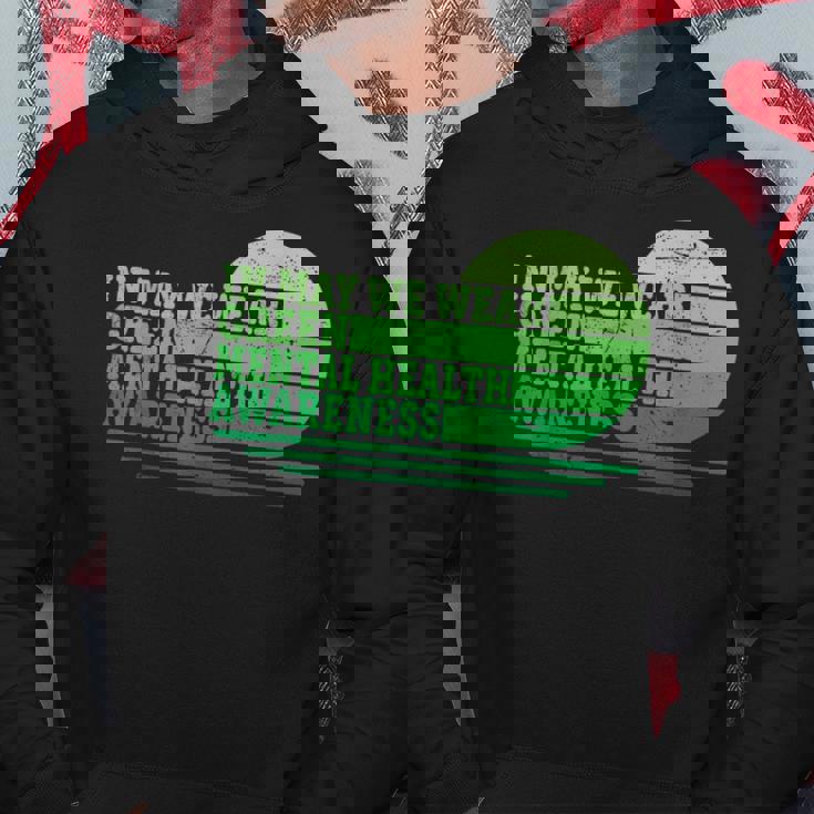 In May We Wear Green Mental Health Awarenes Retro Vintage Hoodie Personalized Gifts