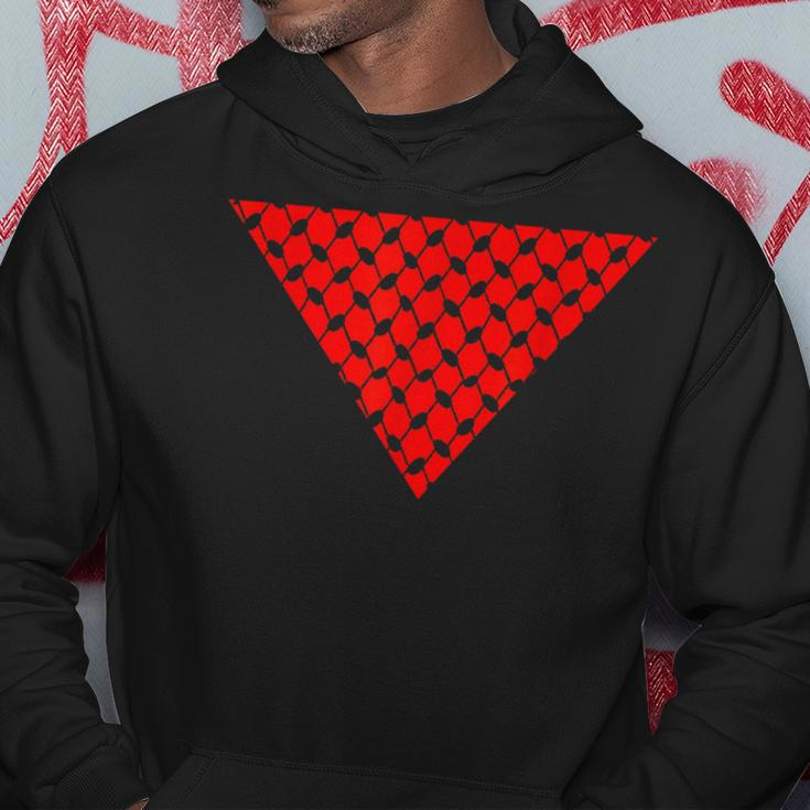 Inverted Red Triangle With Patterns Hoodie Unique Gifts