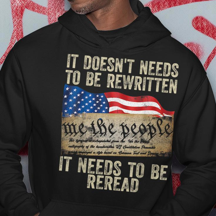 It Doesnt Need To Be Rewritten Constitution Flag Usa Hoodie Unique Gifts