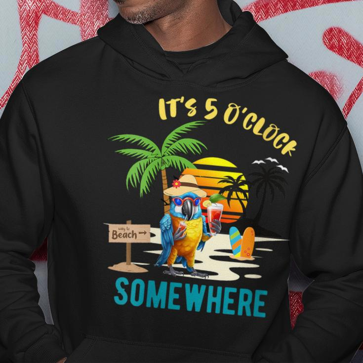It's 5 O’Clock Somewhere Parrot Sunset Drinking Hoodie Unique Gifts