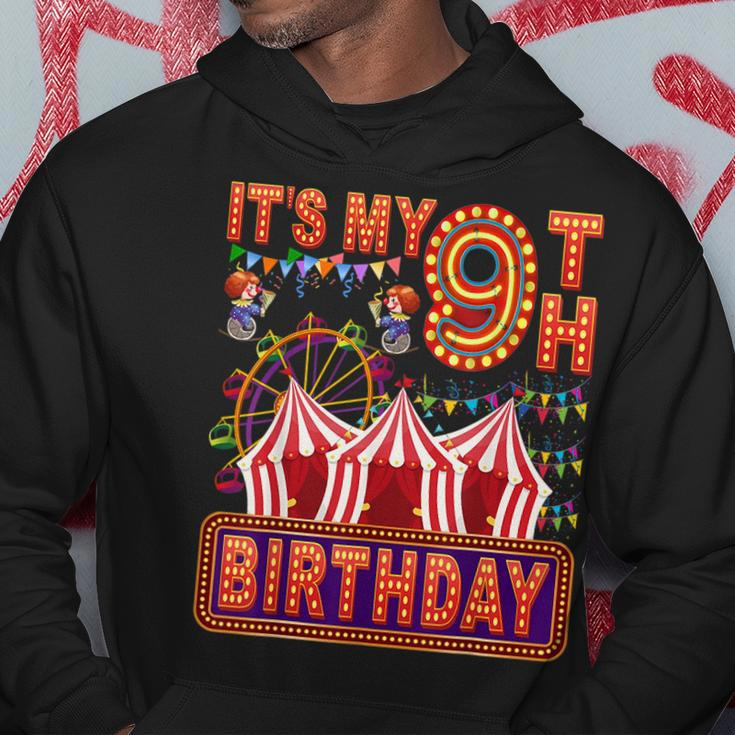 It's My 9Th Birthday Circus Carnival Birthday Party Decor Hoodie Unique Gifts