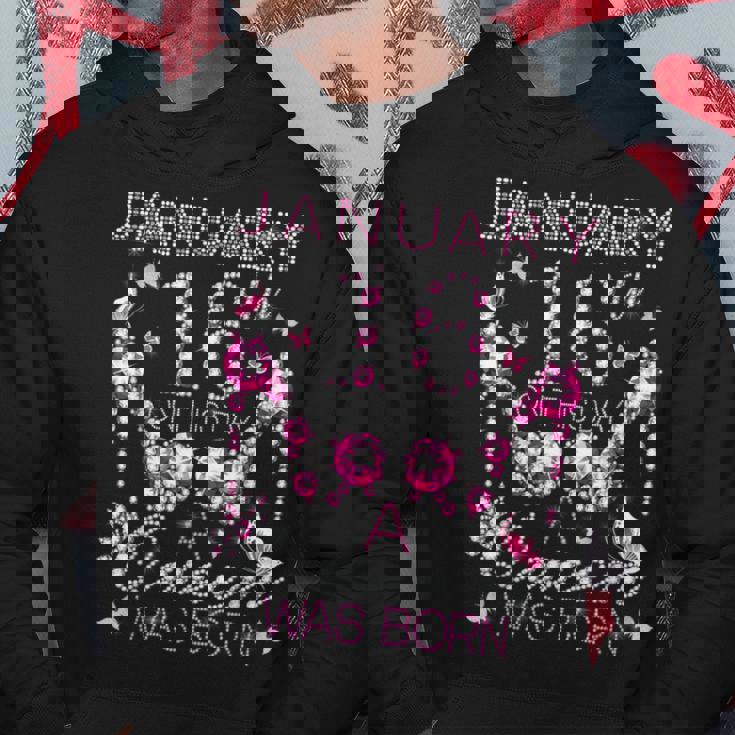 On January 16Th A Queen Was Born Aquarius Capricorn Birthday Hoodie Unique Gifts