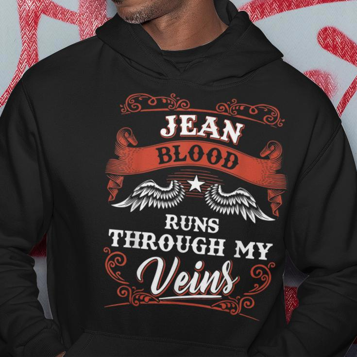 Jean Blood Runs Through My Veins Family Christmas Hoodie Funny Gifts
