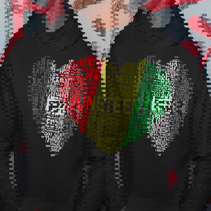 Junenth Heart Word Cloud Black Freedom Junenth Hoodie Personalized Gifts