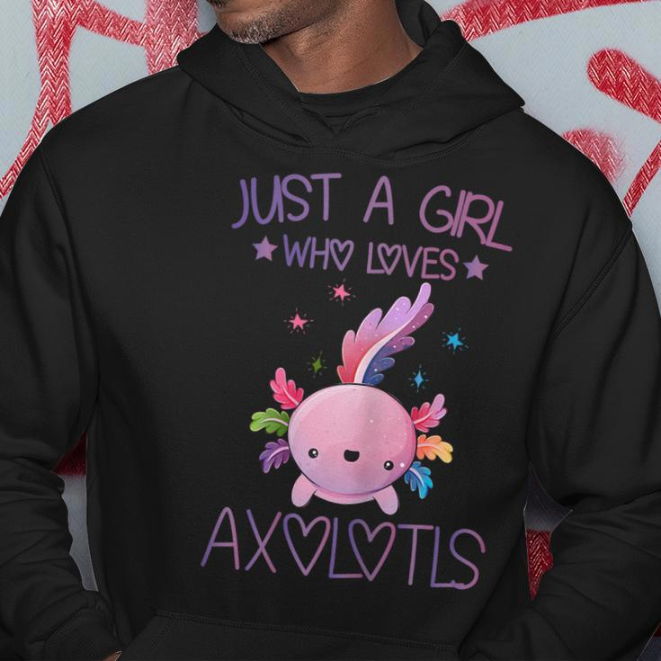 Just A Girl Who Loves Axolotls Lover Gifts Kawaii Axolotls Hoodie Unique Gifts
