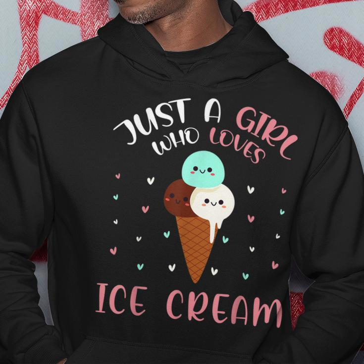 Just A Girl Who Loves Ice Cream Lover Cute Summer Vacation Hoodie Unique Gifts