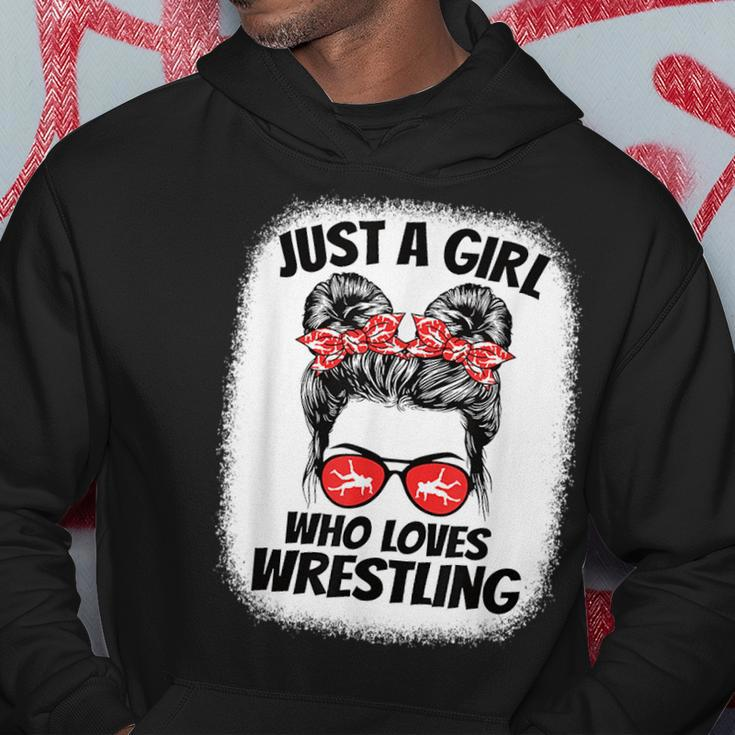 Just A Girl Who Loves Wrestling Wrestler Girls Kids Hoodie Unique Gifts