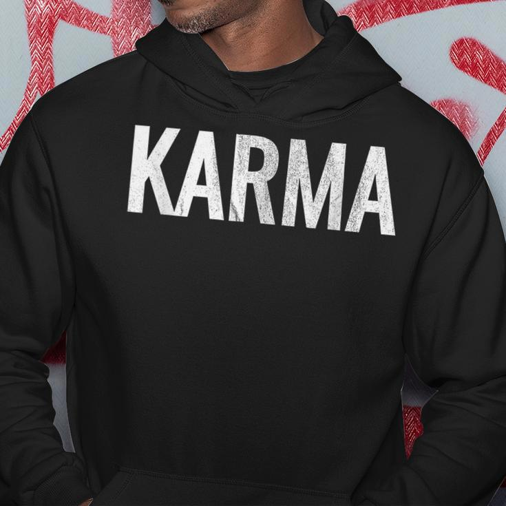 Just A Karma In Distressed Text Effect Hoodie Unique Gifts
