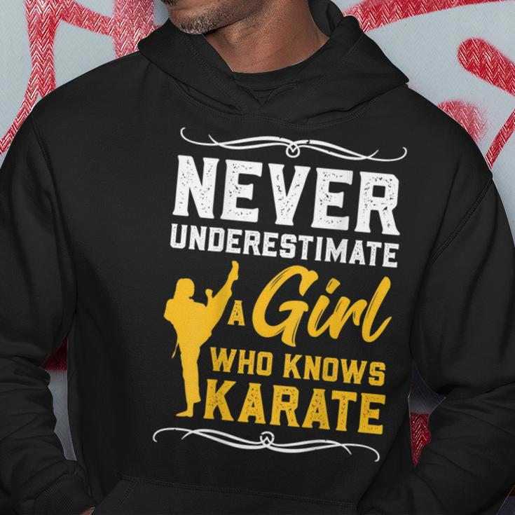 Karate Never Underestimate A Girl Karate Gift Karate Funny Gifts Hoodie Unique Gifts